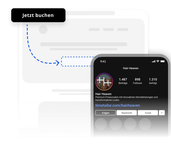 friseur und kosmetik terminplaner app - termine von web, instagram und telefonanrufen verwalten