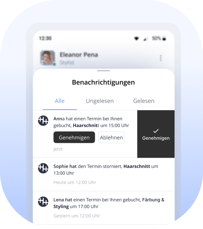 kostenlose salon management software - mitarbeiterbenachrichtigungen