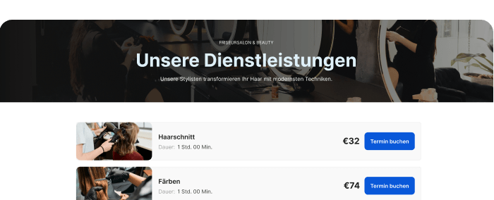 Online-Buchungssystem für Salons