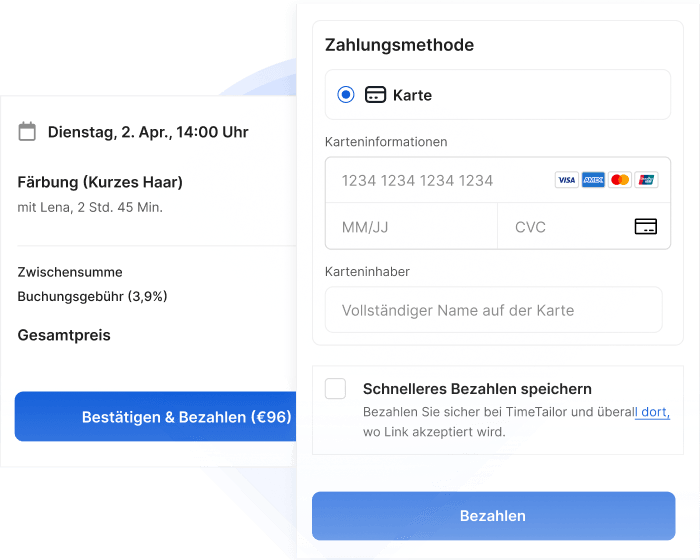 Vorausbezahlte Termine mit Online-Salon-Buchung