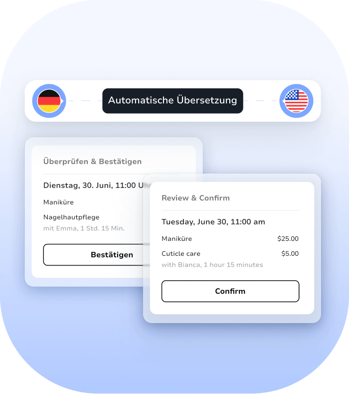 Salon-Online-Buchungssystem Übersetzer