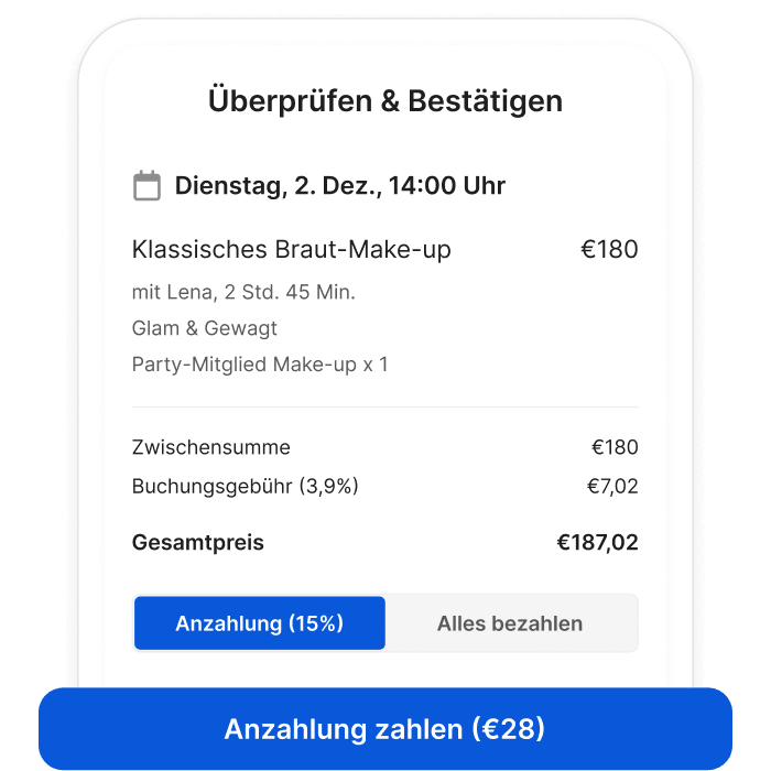 Einzahlungen plus Online-Salon-Terminplanung