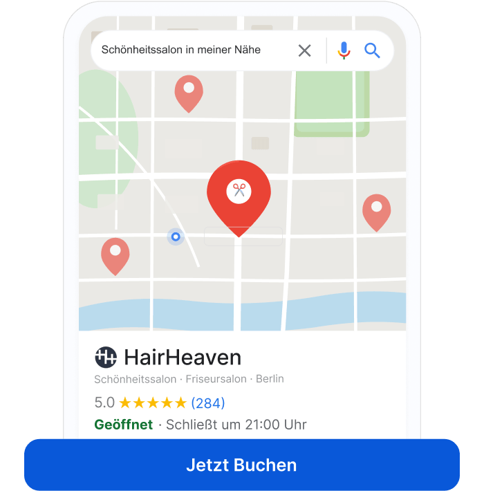 Salon-Online-Buchung, die Ihnen hilft, mit Google Business Profile entdeckt zu werden