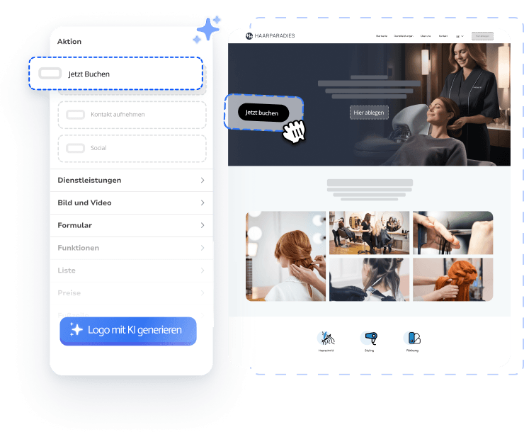 kostenloser Salon Website Builder
