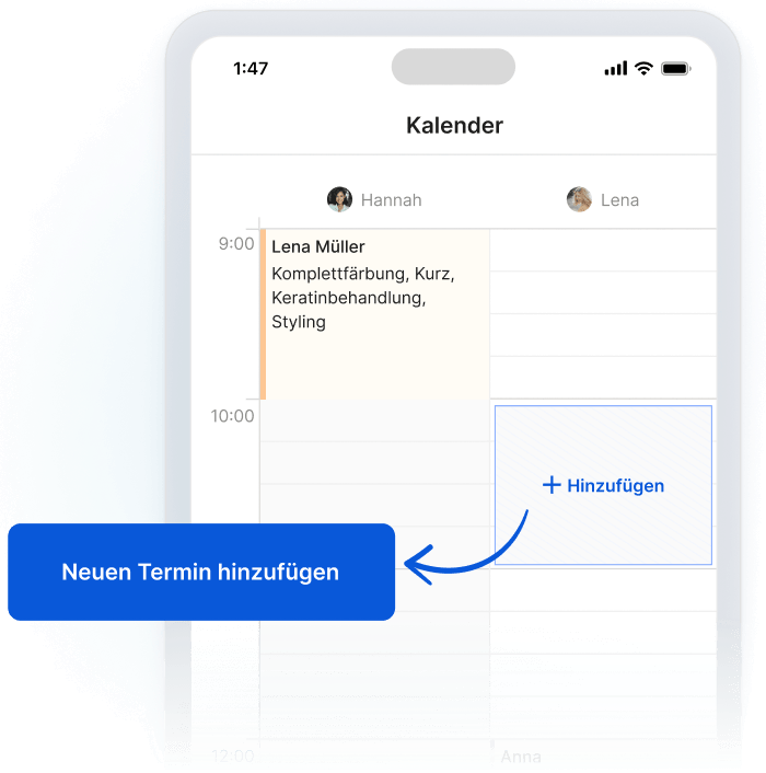 Salon-Terminplaner-App für die Planung