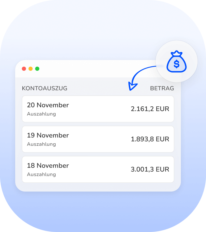 tägliche Einzahlungen