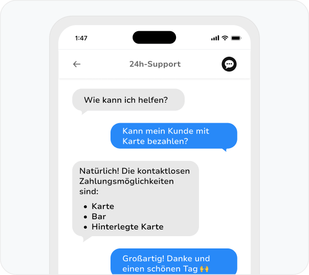 kostenloser 24-Stunden-Live-Chat-Support