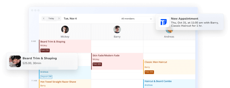 barber shop appointment app