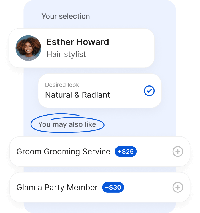 upsell more with a Free Online Booking System for Salons