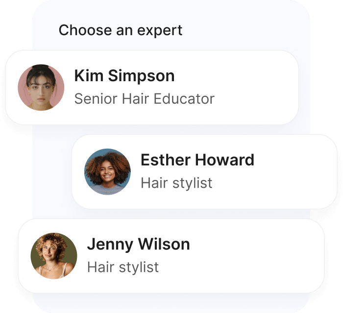 salon online booking system - choose your stylist