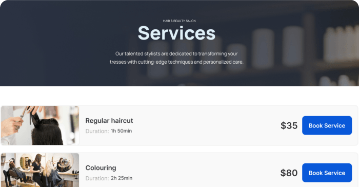 online salon booking system