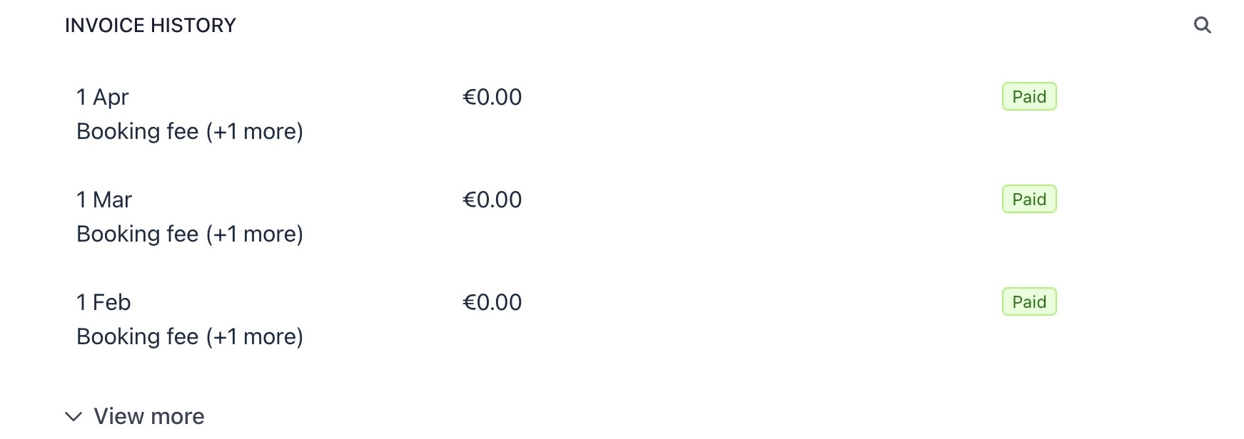 billing history and invoices