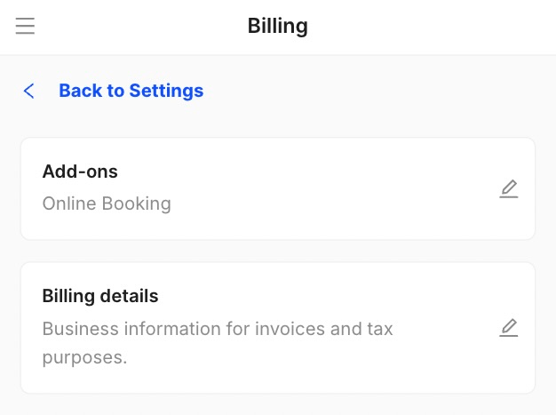 how to update the payment method and billing details