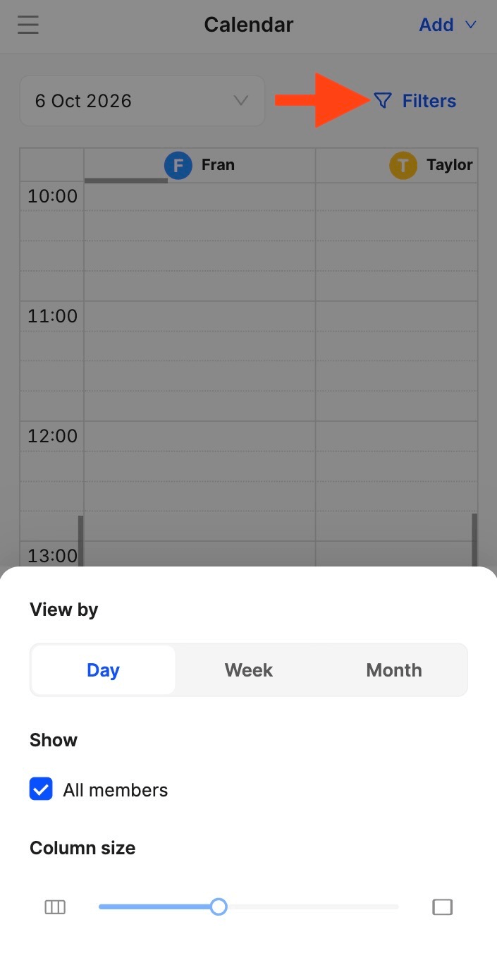 calendar viewing options