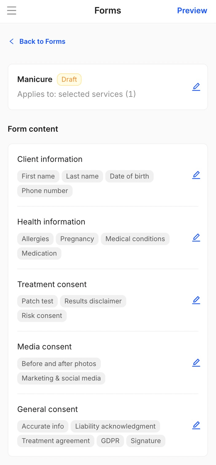 how to set up a consent form