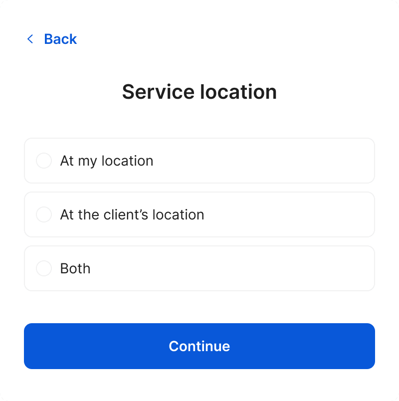 configure your service location inside the salon booking app