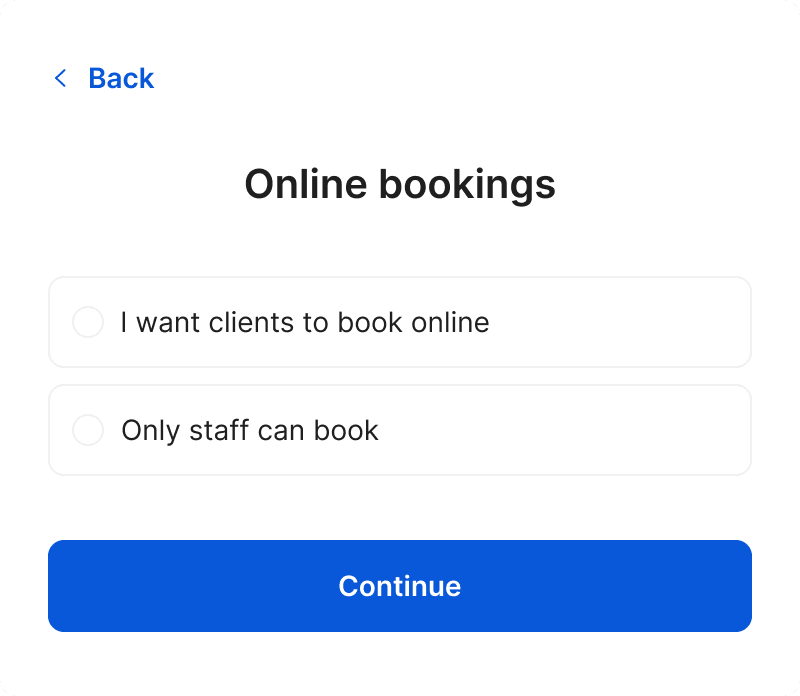 activate the online booking function