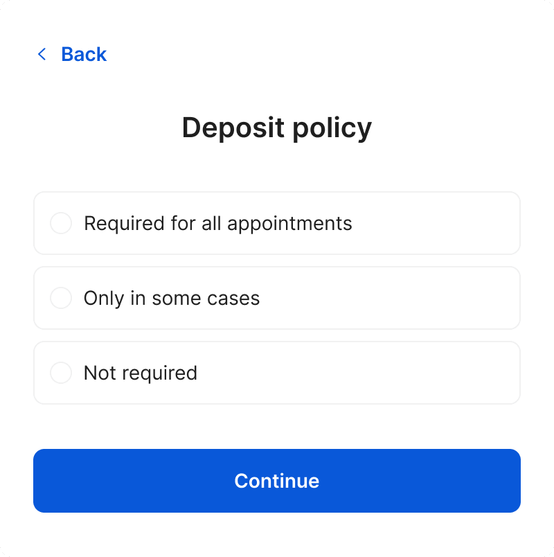 enable deposits as a no-show protection
