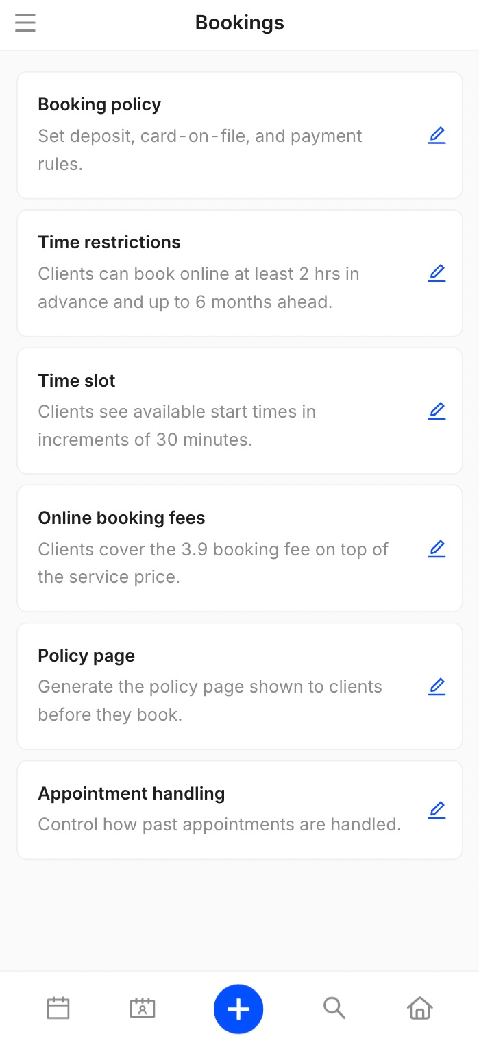 salon management software with deposits