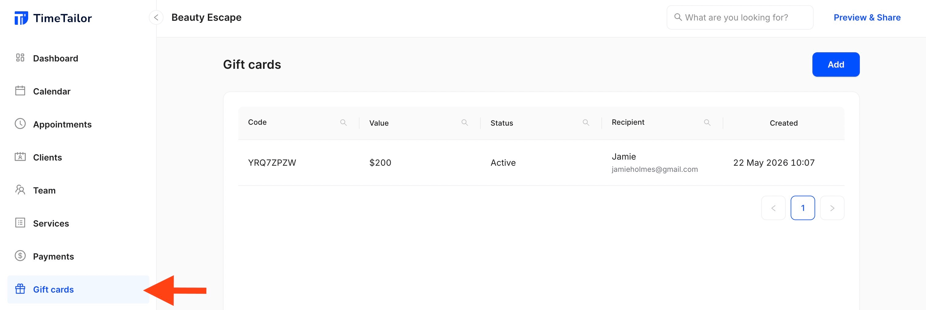 how to access gift card stats