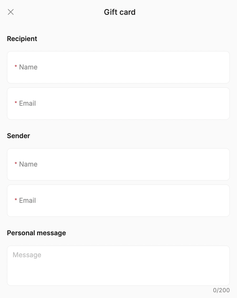 add personal messages to the gift cards