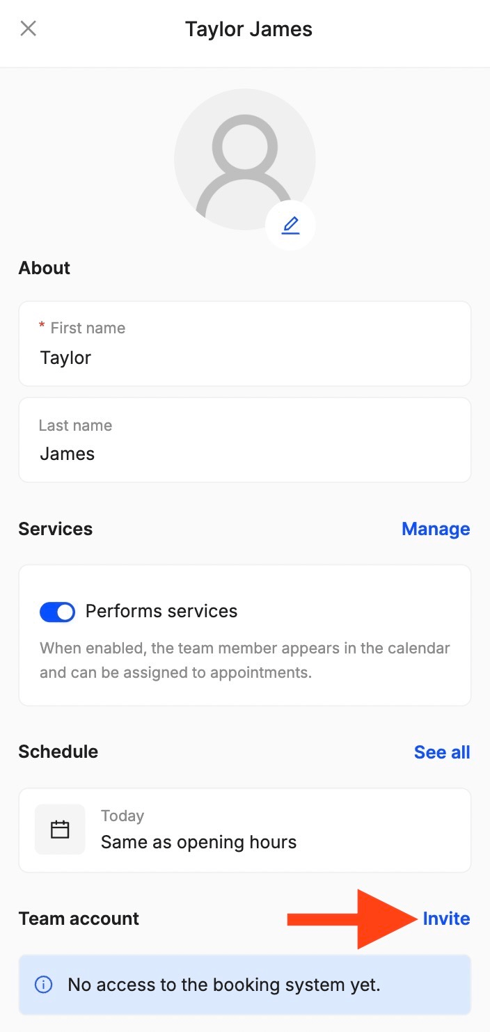 salon booking app with team management options