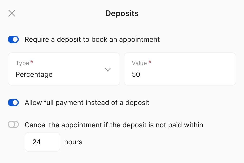 salon software with deposits