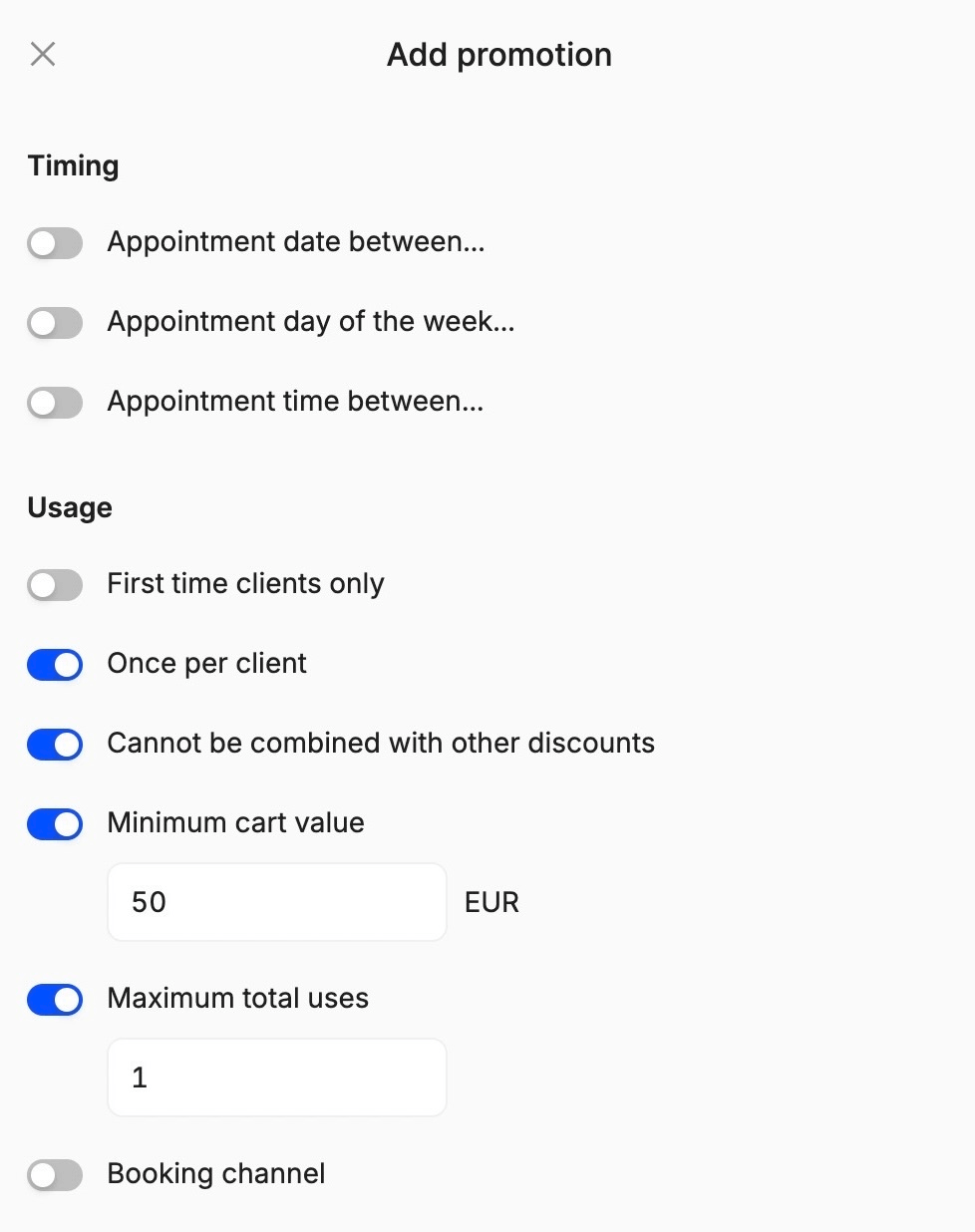 edit a new promotion