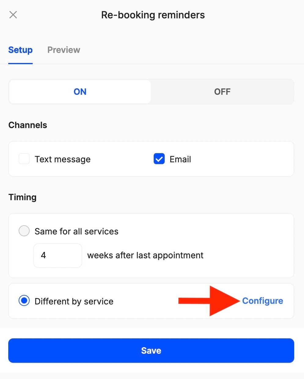 how to set re-booking reminders