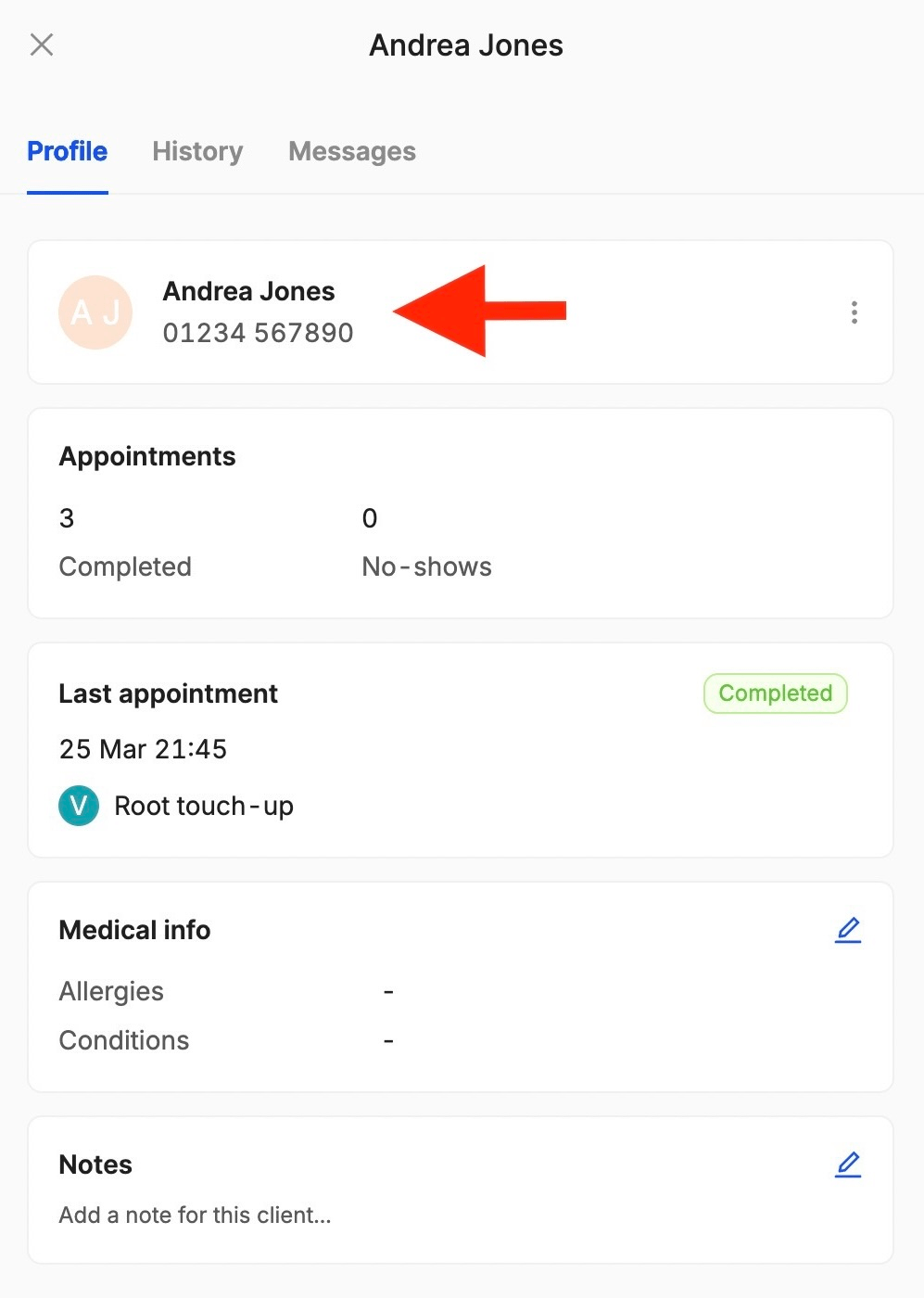 update a client’s contact information
