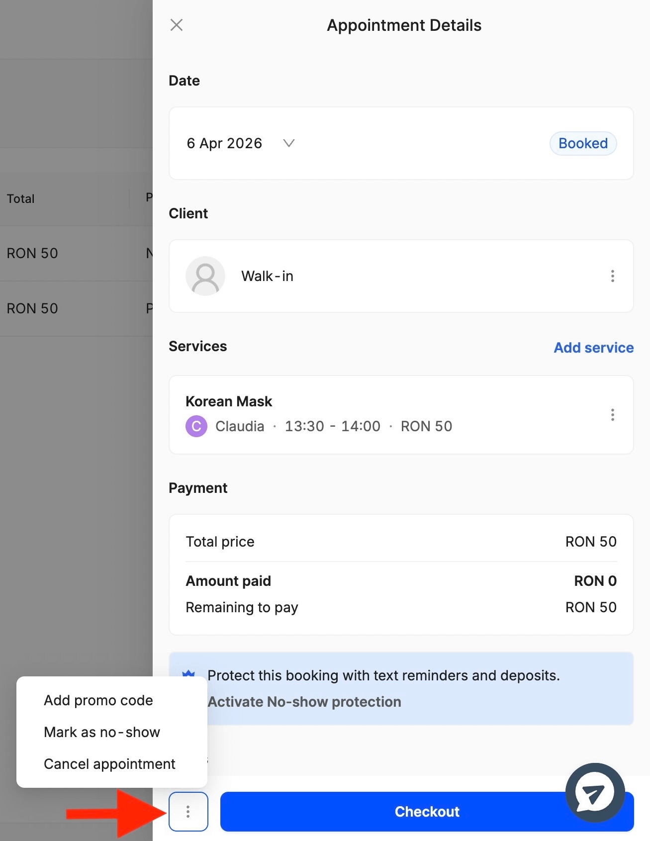 mark cancelations and no-shows