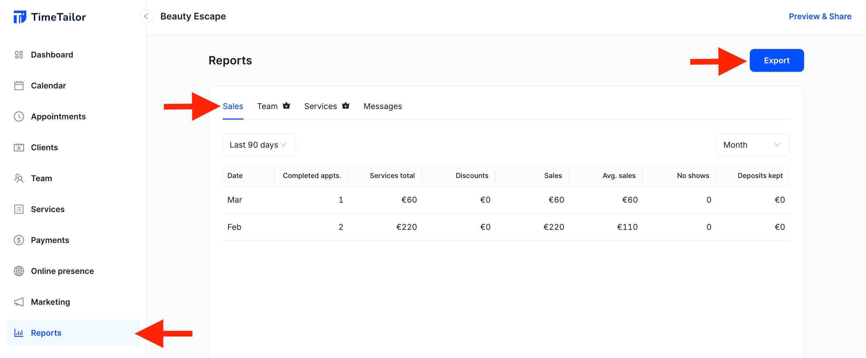how to access sales reports