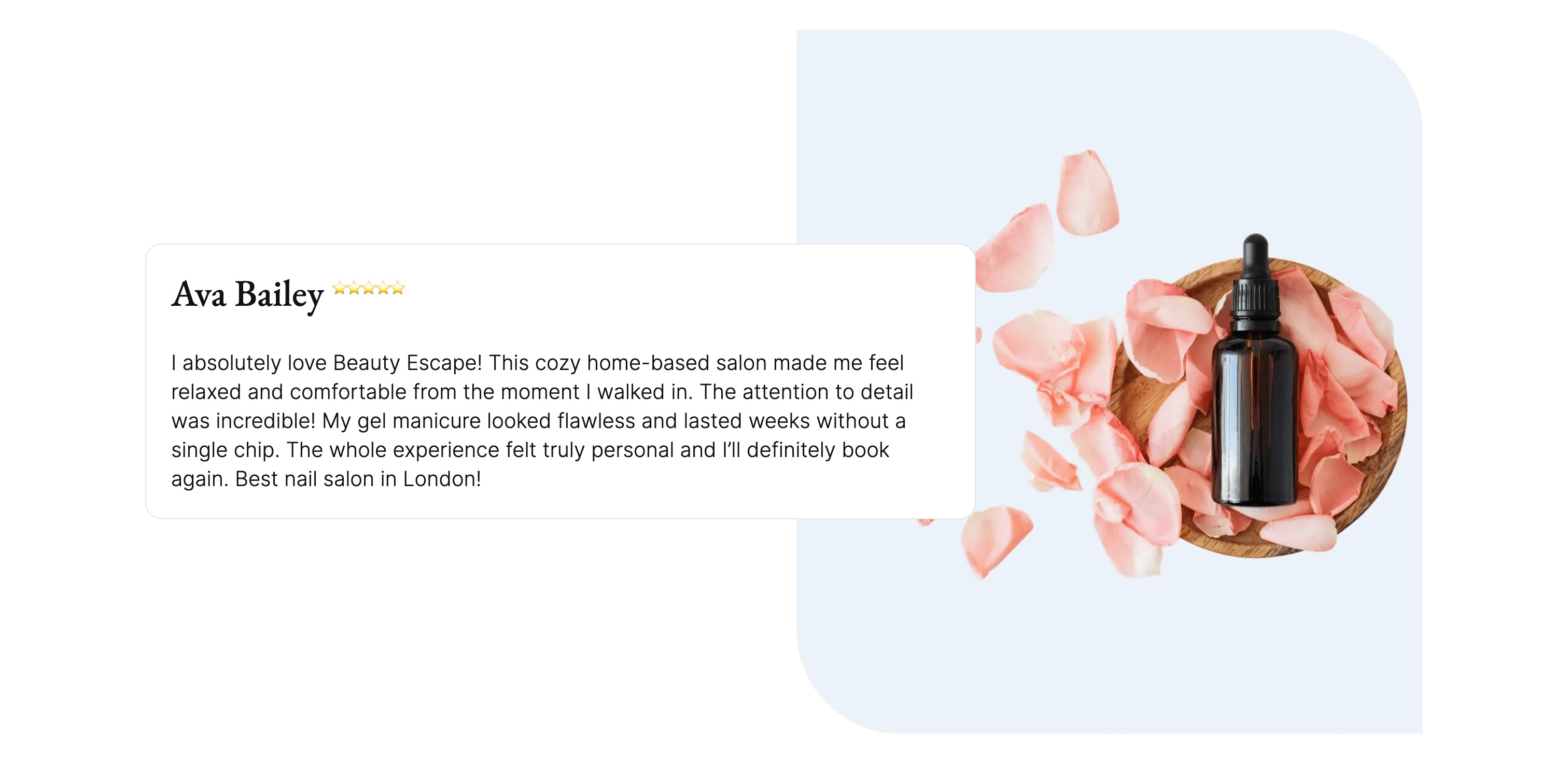 salon website with testimonials