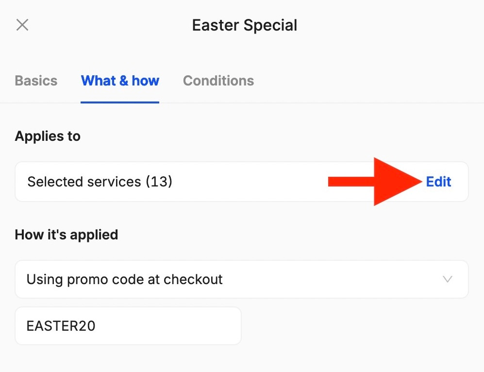 promotions for specific services