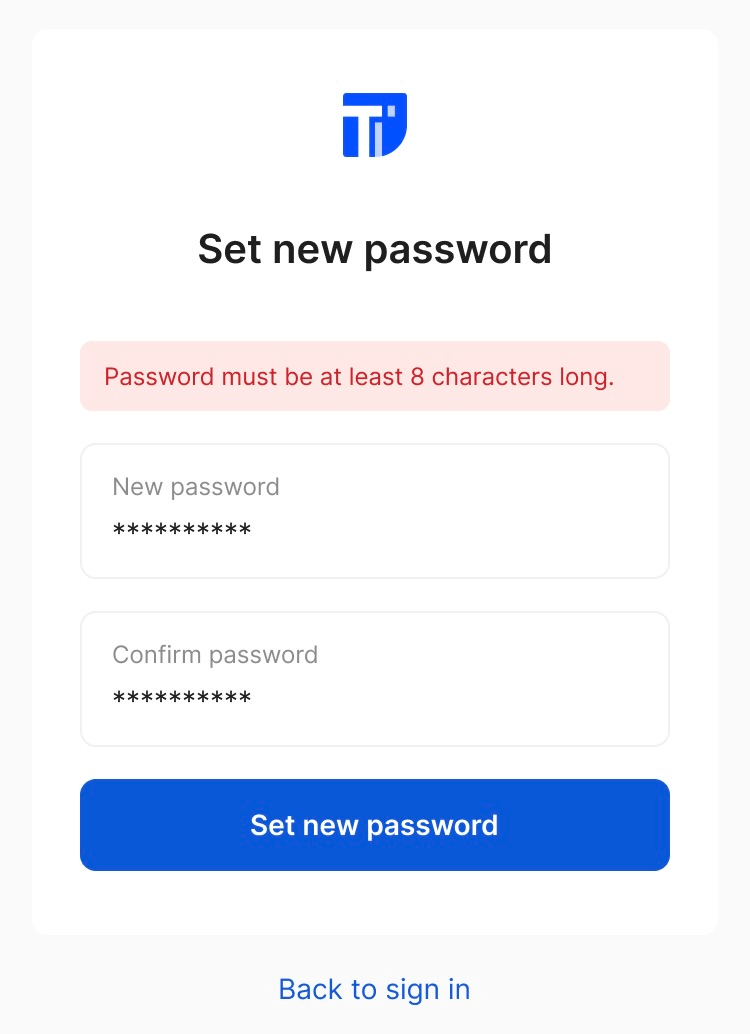 change your timetailor password
