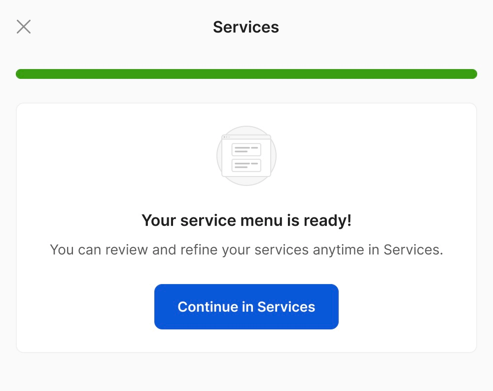 complete your salon service menu