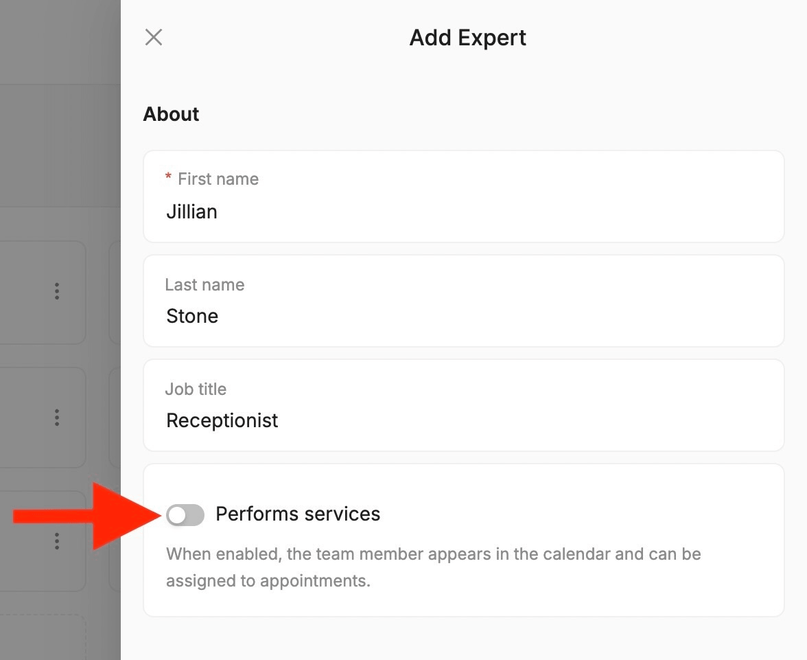 how to add a receptionist to your account