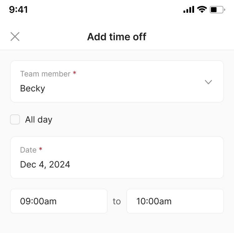 how to add time off