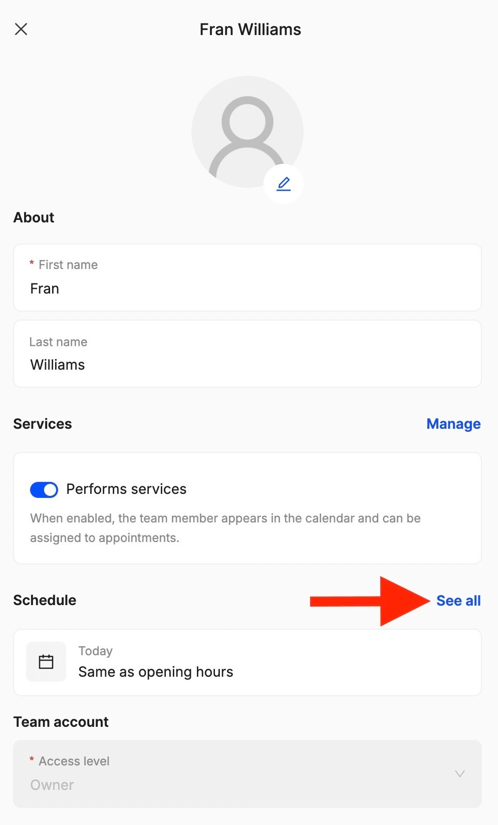 how to edit the working hours of team members