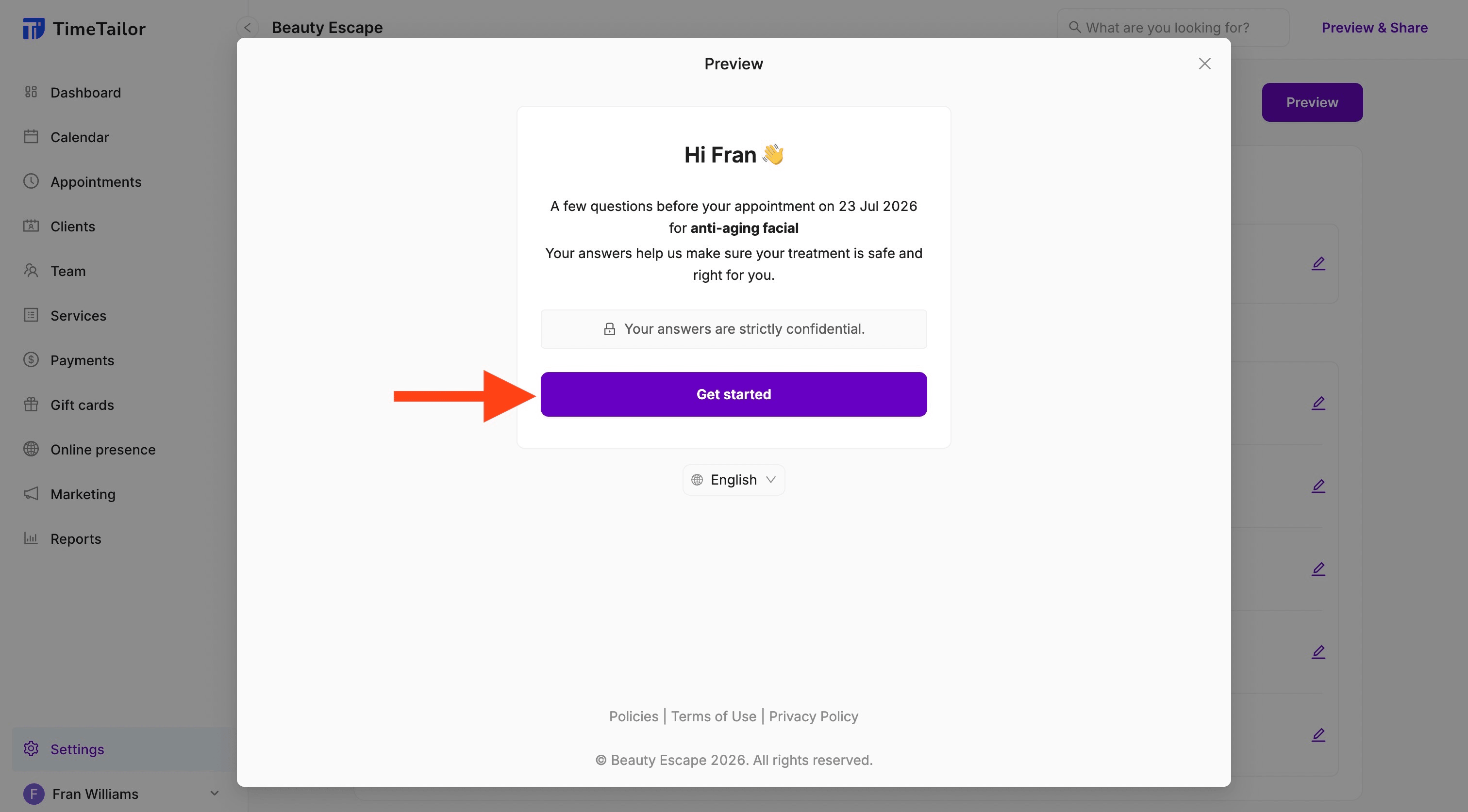 consent form preview