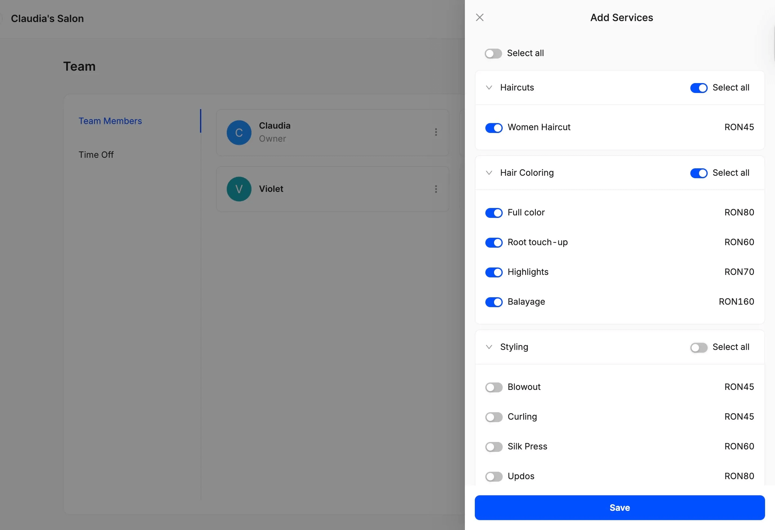 salon managament system