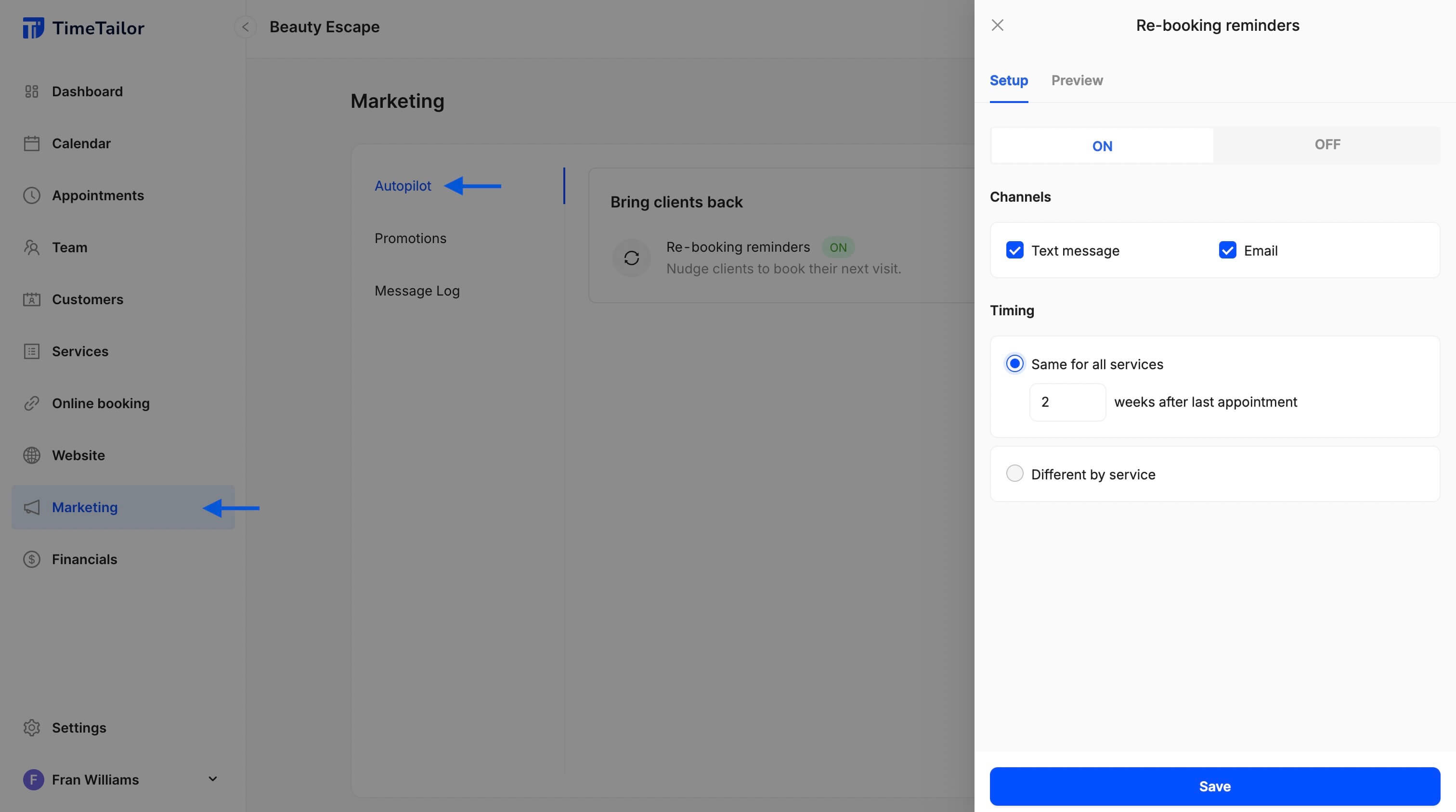 salon software reminders