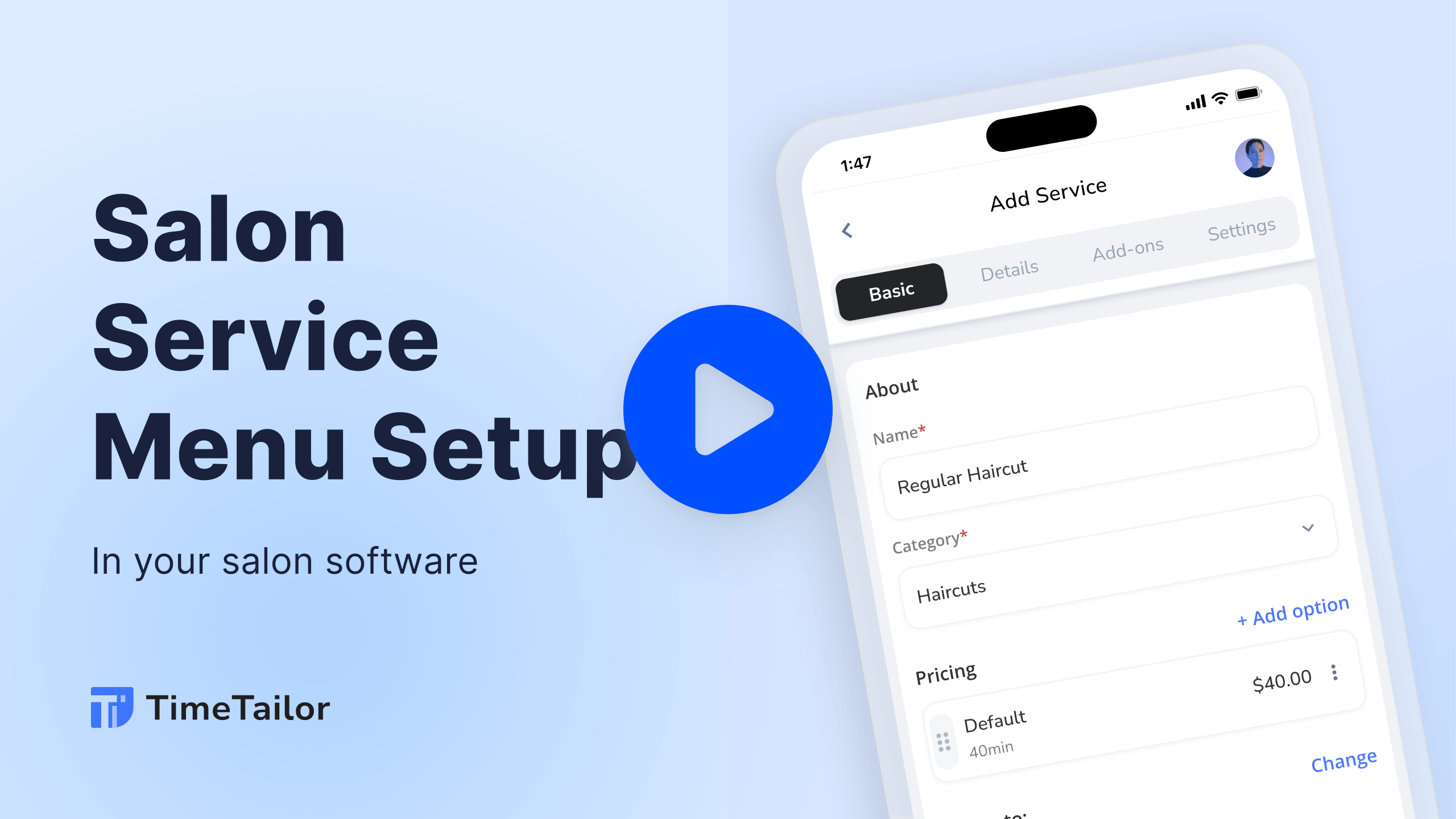 salon service menu setup tutorial