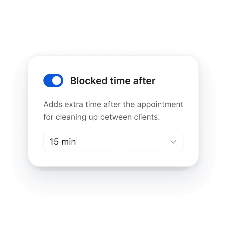 customize buffer times inside your salon booking system