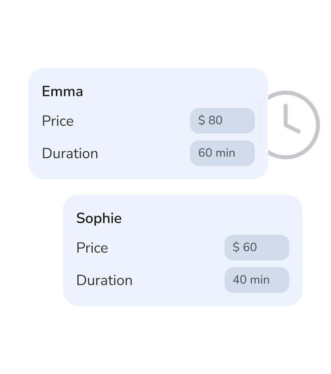 salon booking software with expert-based service duration
