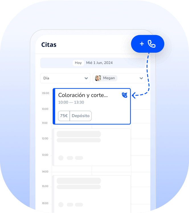 app para agendar citas de salón gratis - añadir citas desde llamadas telefónicas