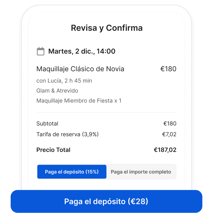 depósitos más programación online para salones
