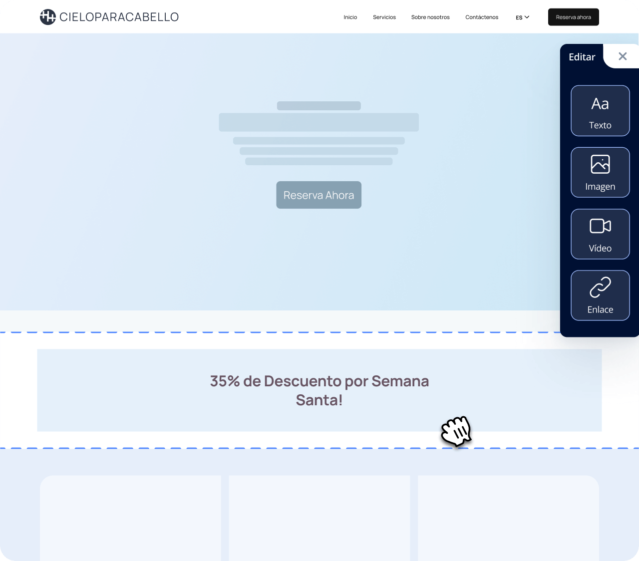 cambios gratuitos a sitios web de salón