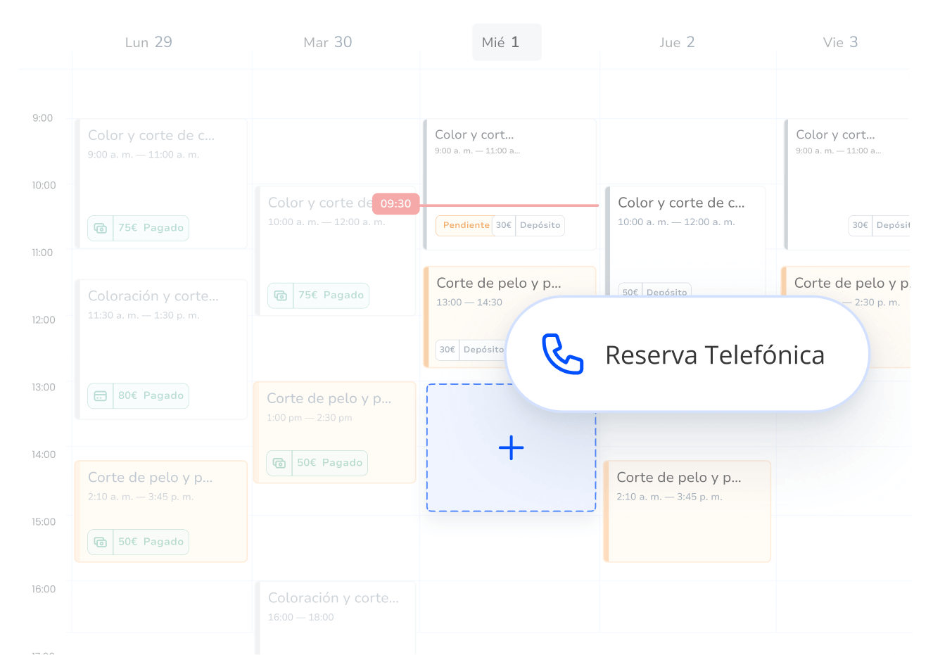 software de citas de salón gratuito - agregar citas telefónicas sobre la marcha