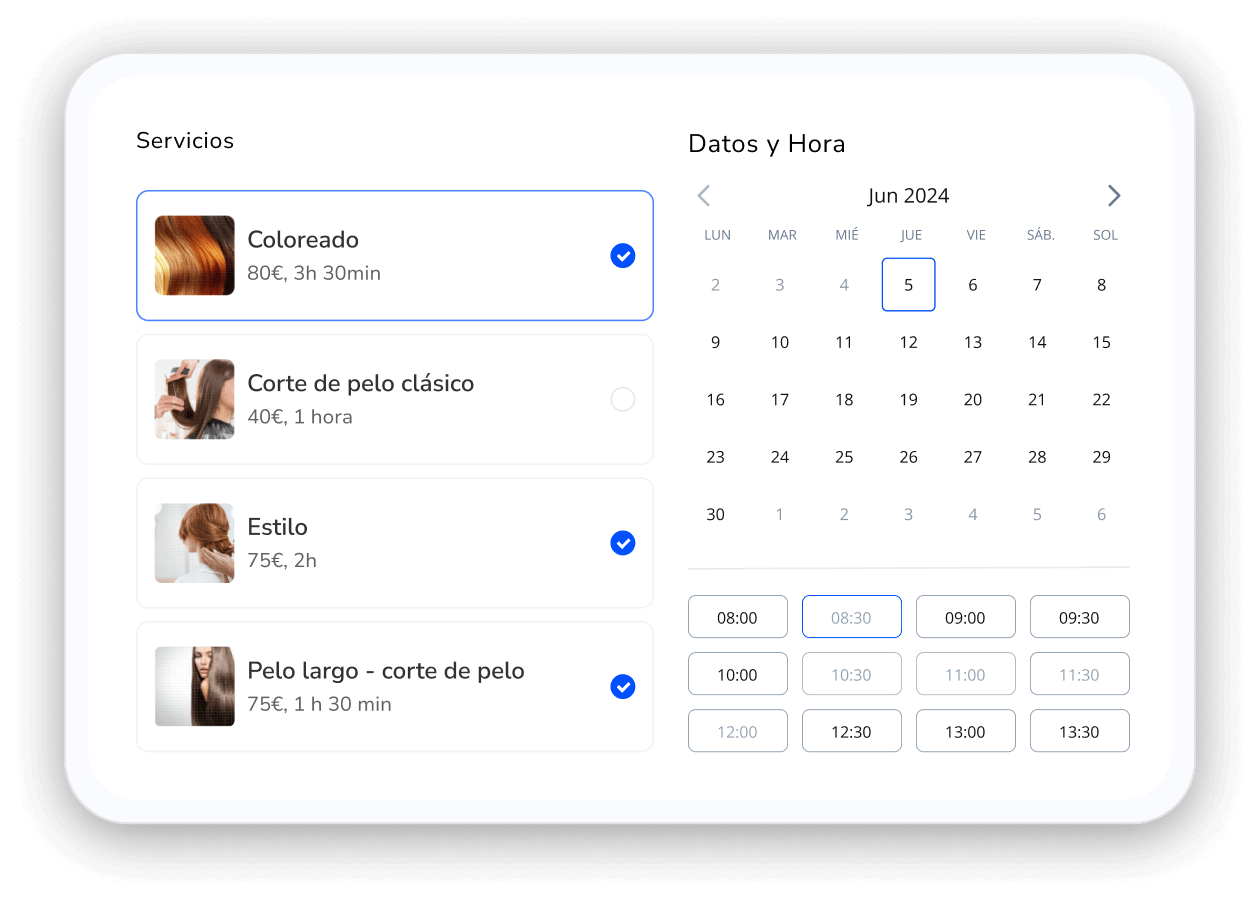 software para agendar citas en salón - integración web & instagram